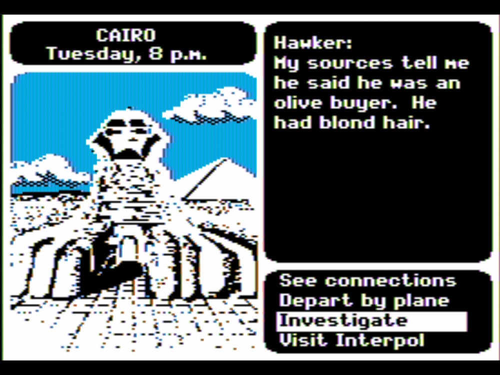 Gameplay of Where in the World is Carmen Sandiego? for Apple II